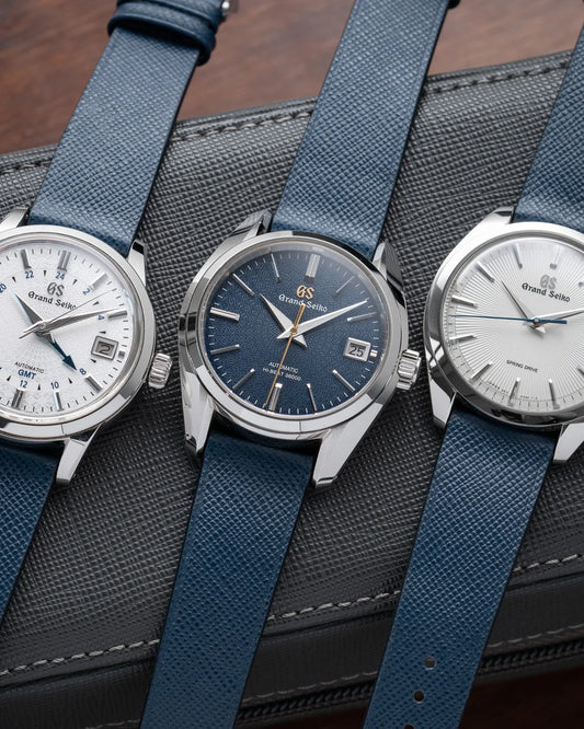 Navy Saffiano Signature Strap