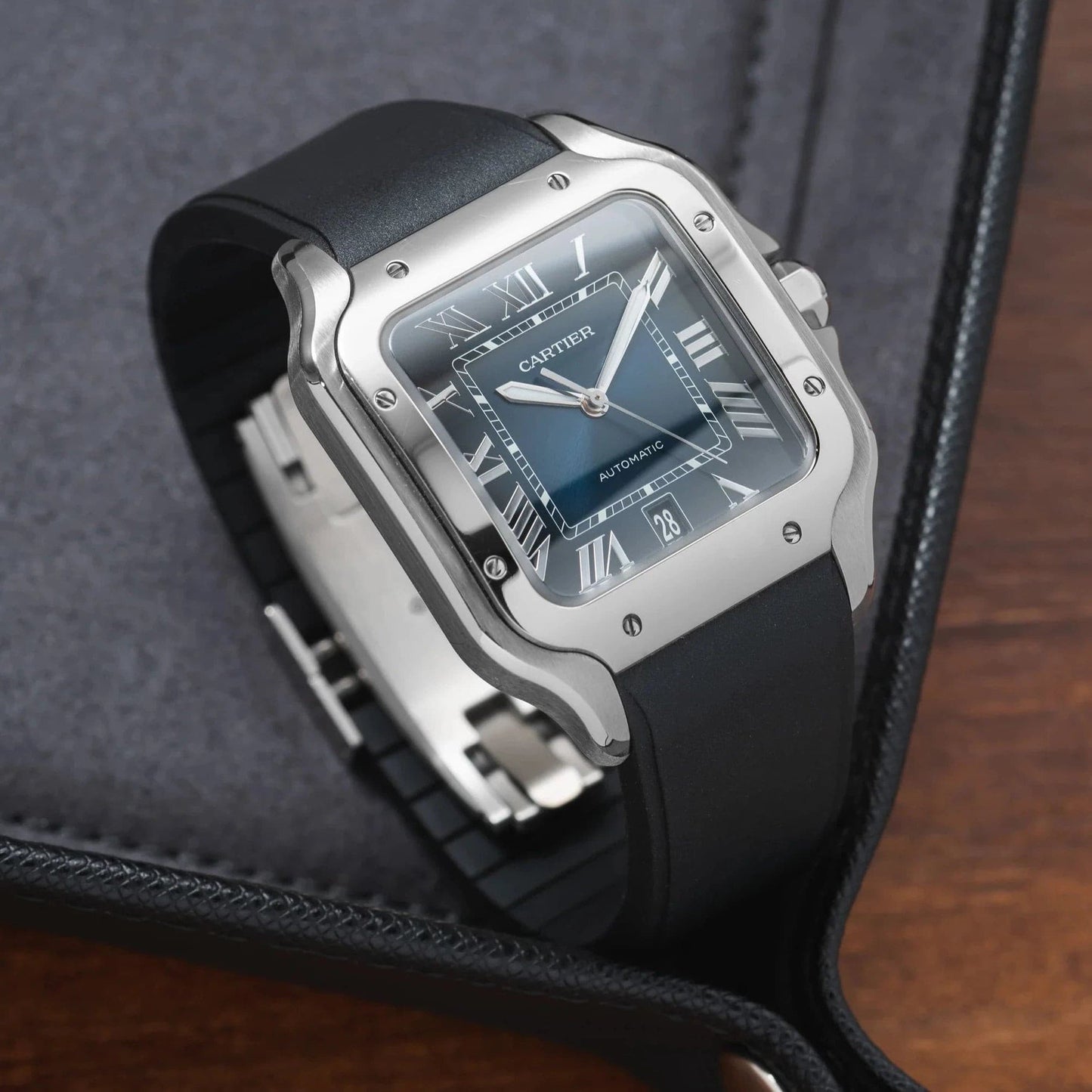 Rubber CTS Cartier Santos de Cartier Strap by Delugs Straps | Time Keeper.