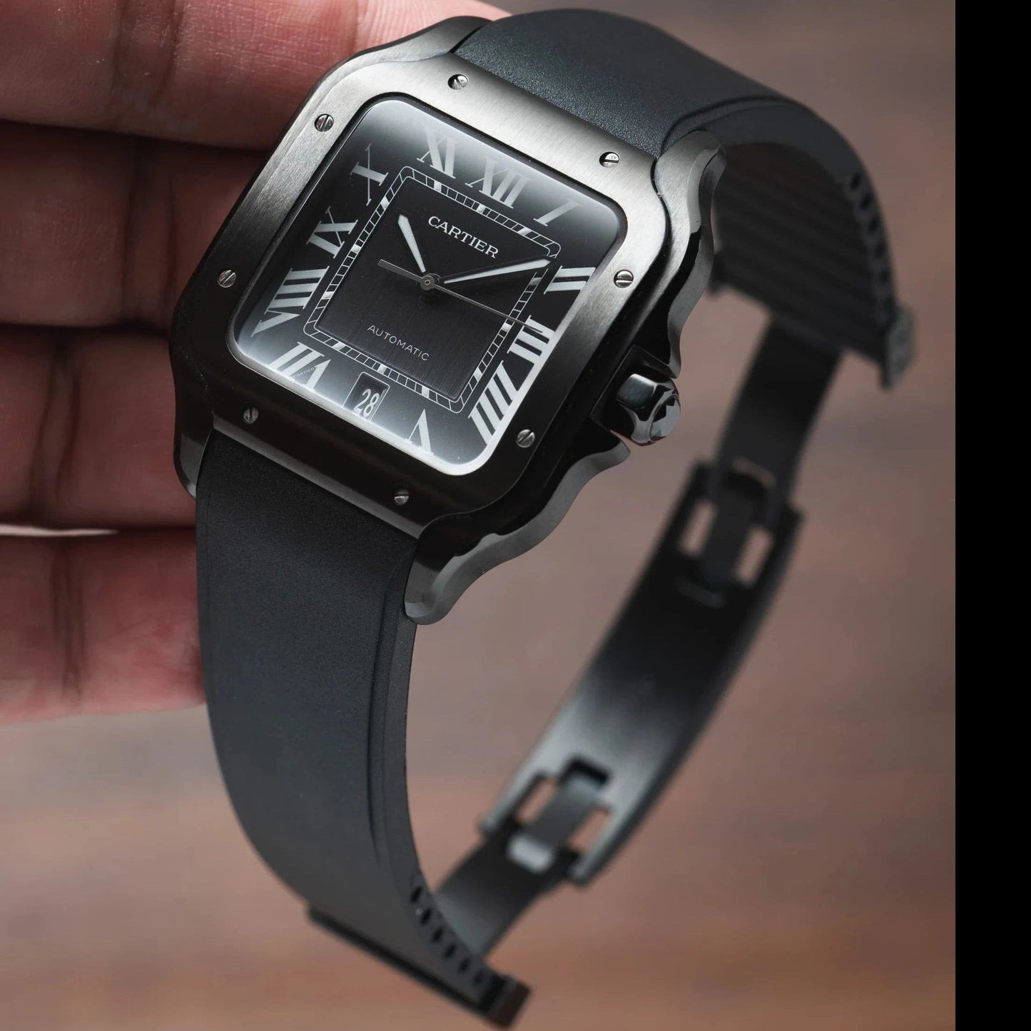 Rubber CTS Cartier Santos de Cartier Strap by Delugs Straps | Time Keeper.