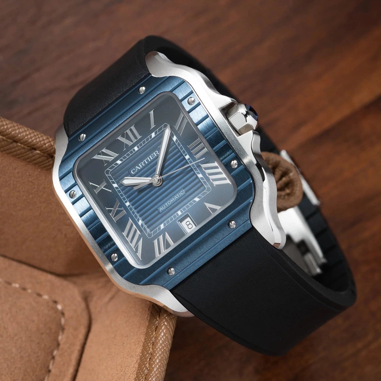 Rubber CTS Cartier Santos de Cartier Strap by Delugs Straps | Time Keeper.