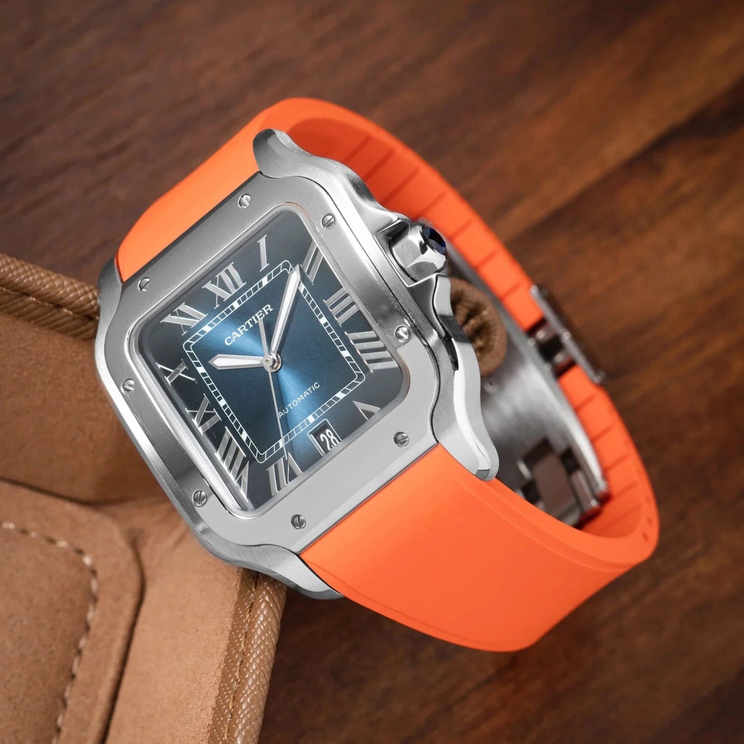 Rubber CTS Cartier Santos de Cartier Strap by Delugs Straps | Time Keeper.