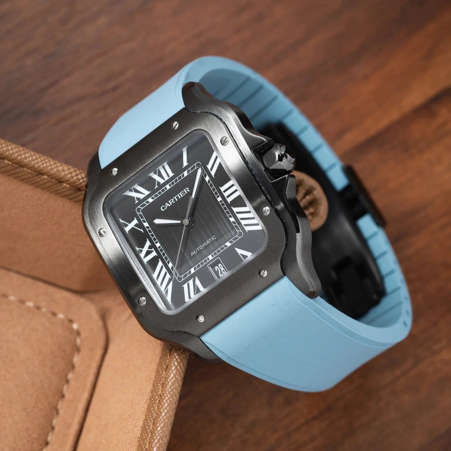 Rubber CTS Cartier Santos de Cartier Strap by Delugs Straps | Time Keeper.