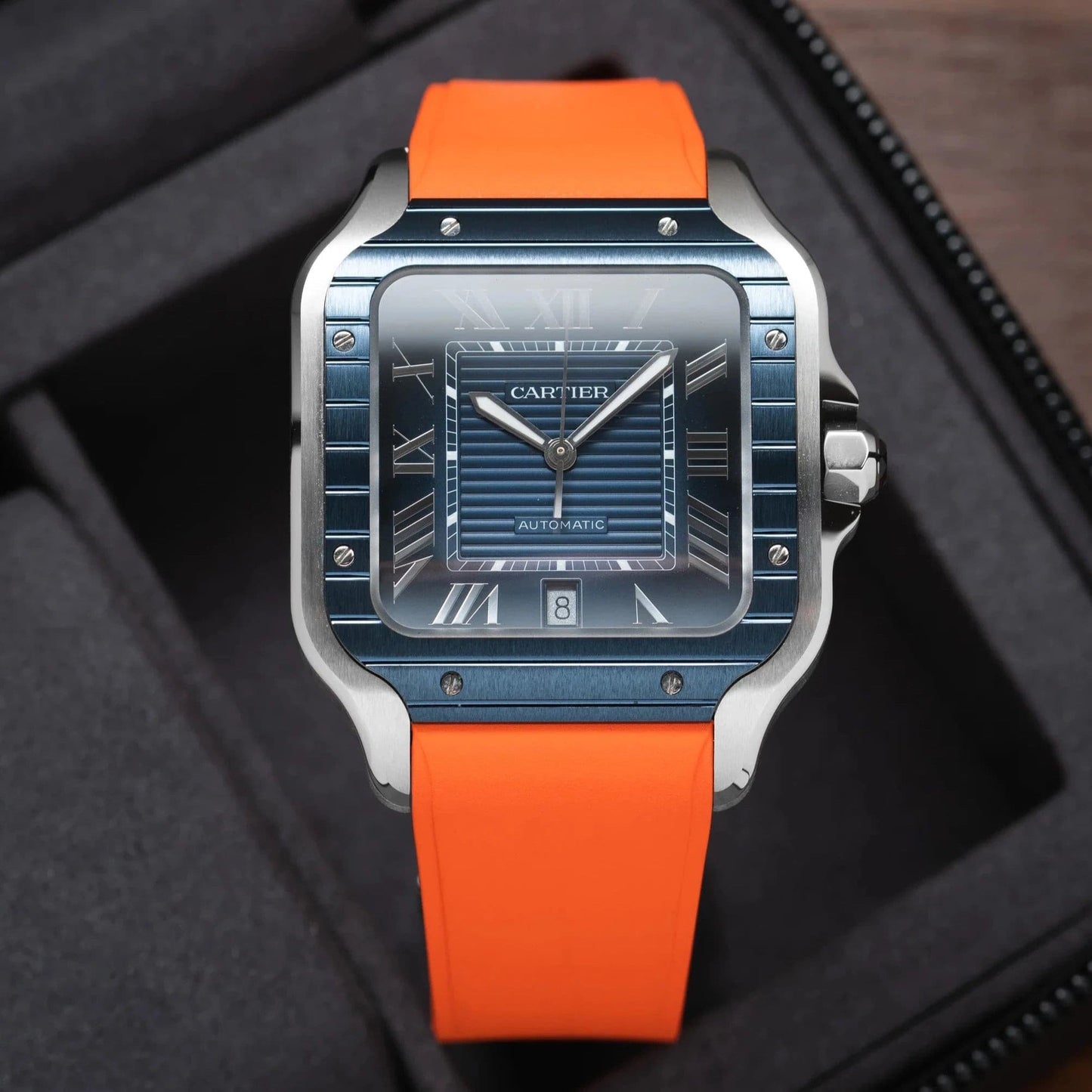 Rubber CTS Cartier Santos de Cartier Strap by Delugs Straps | Time Keeper.