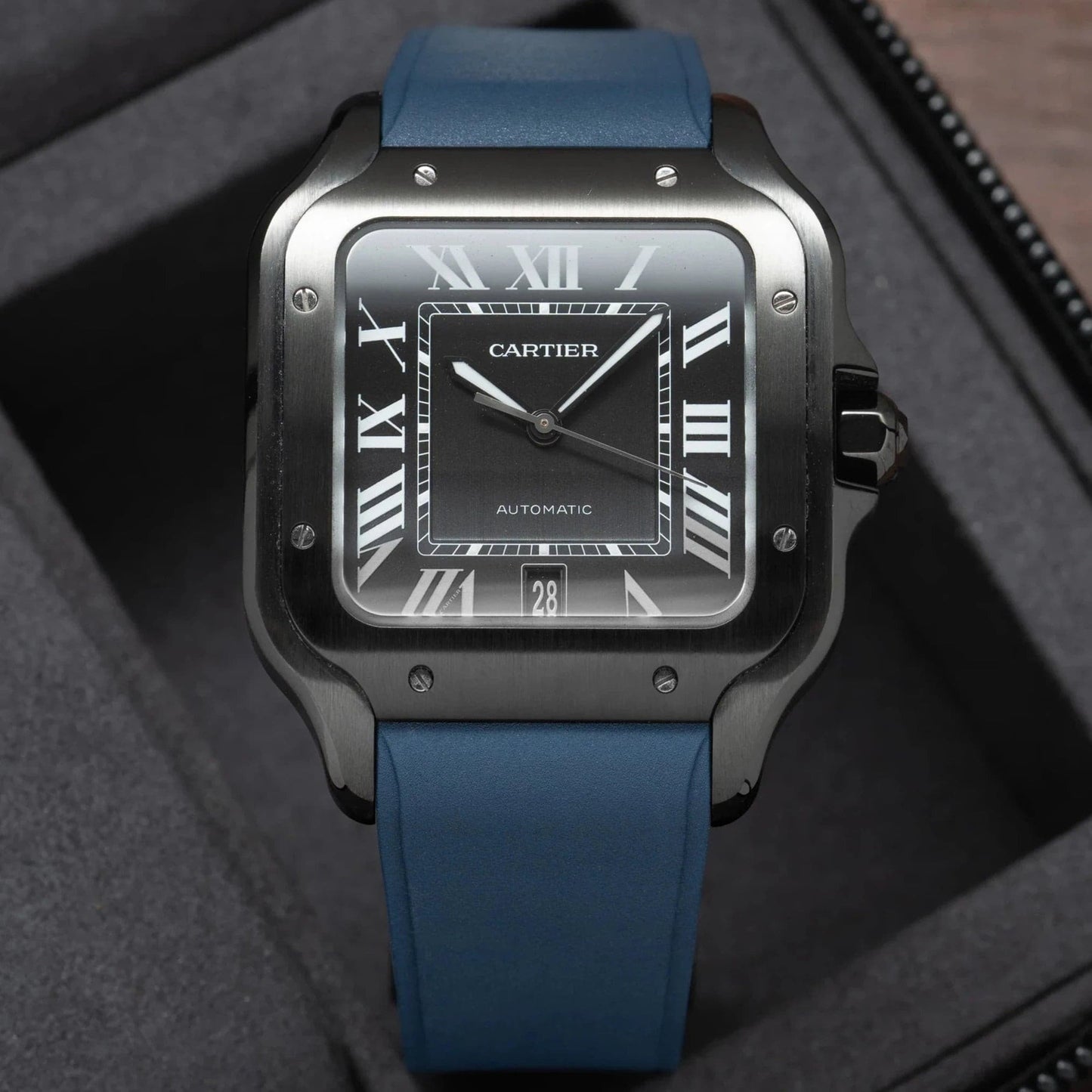 Rubber CTS Cartier Santos de Cartier Strap by Delugs Straps | Time Keeper.