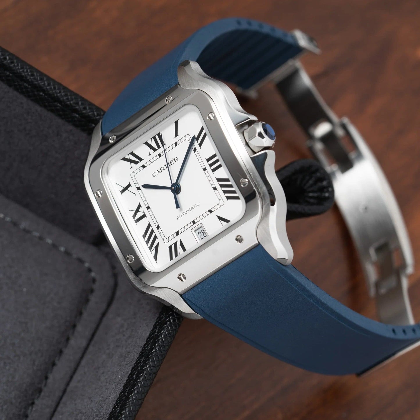 Rubber CTS Cartier Santos de Cartier Strap by Delugs Straps | Time Keeper.