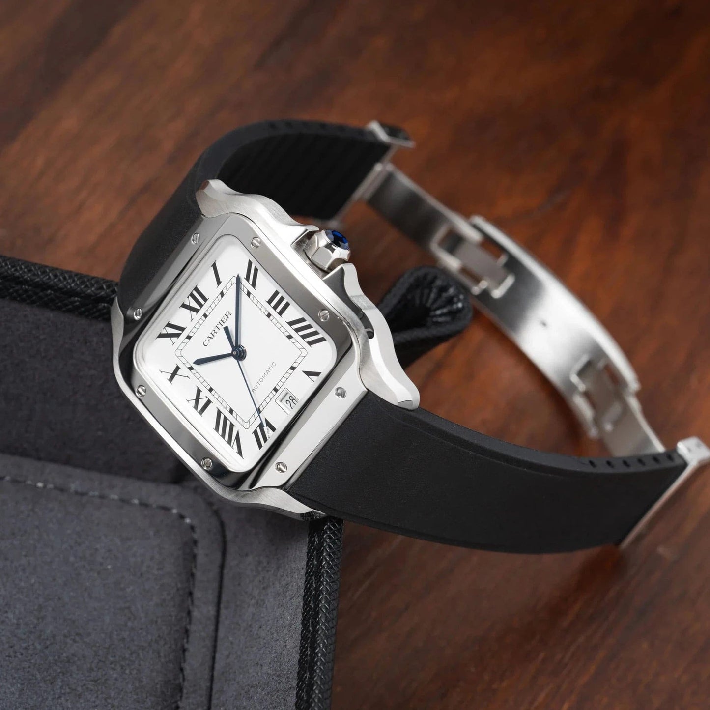 Rubber CTS Cartier Santos de Cartier Strap by Delugs Straps | Time Keeper.