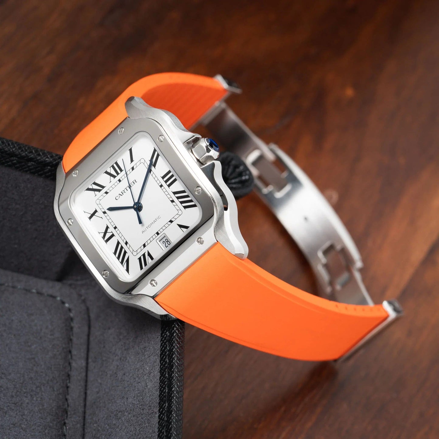 Rubber CTS Cartier Santos de Cartier Strap by Delugs Straps | Time Keeper.