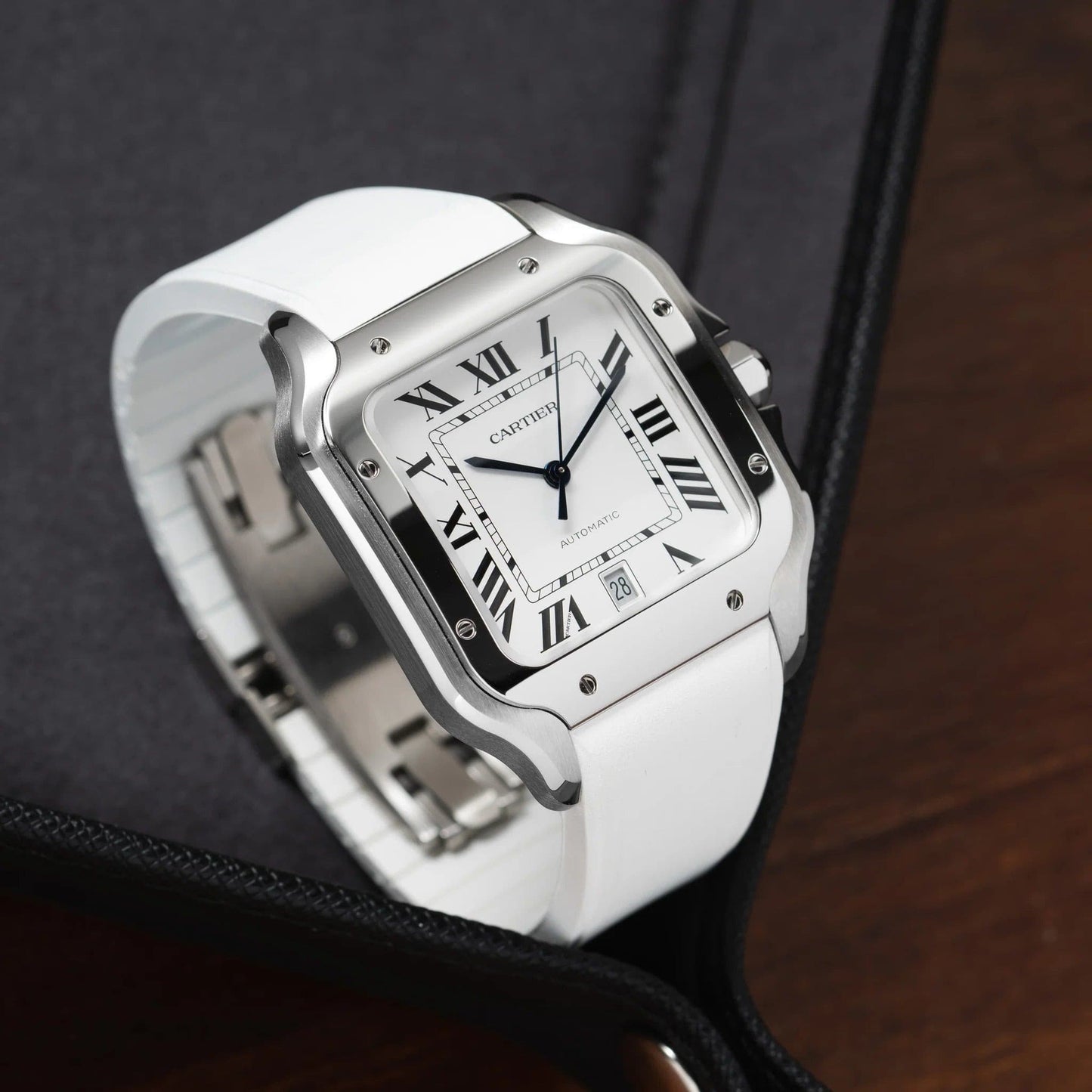 Rubber CTS Cartier Santos de Cartier Strap by Delugs Straps | Time Keeper.