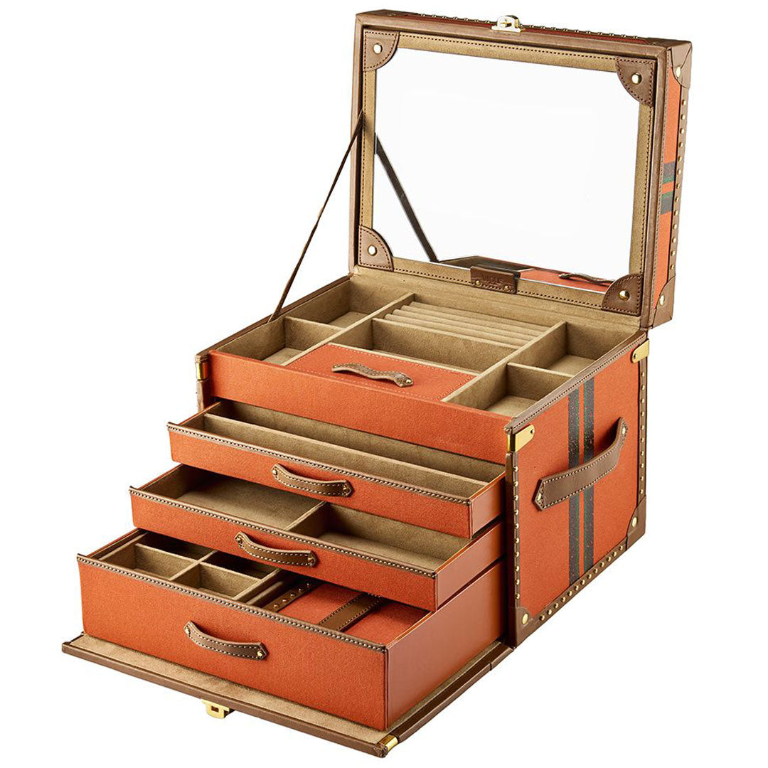 Ida Trunk Jewellery Box - Orange