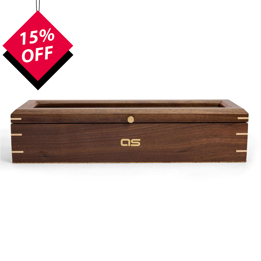 Analog Shift Wood 5 PC Watch Box - Walnut