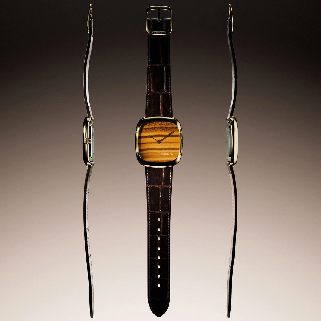 Natural Stone Tiger Eye in Gold