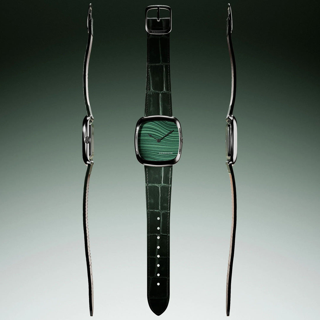 Natural Malachite Stone in Steel