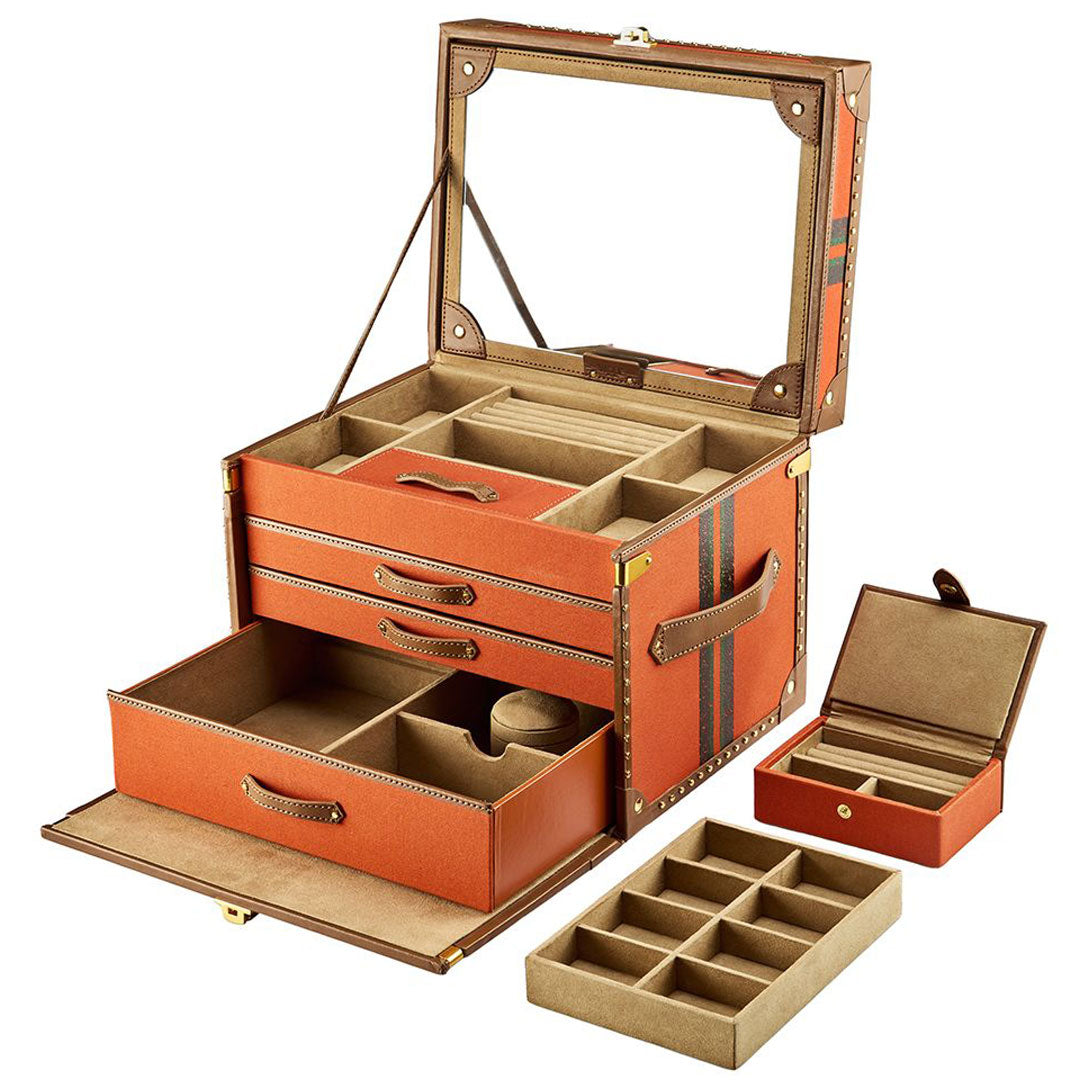 Ida Trunk Jewellery Box - Orange