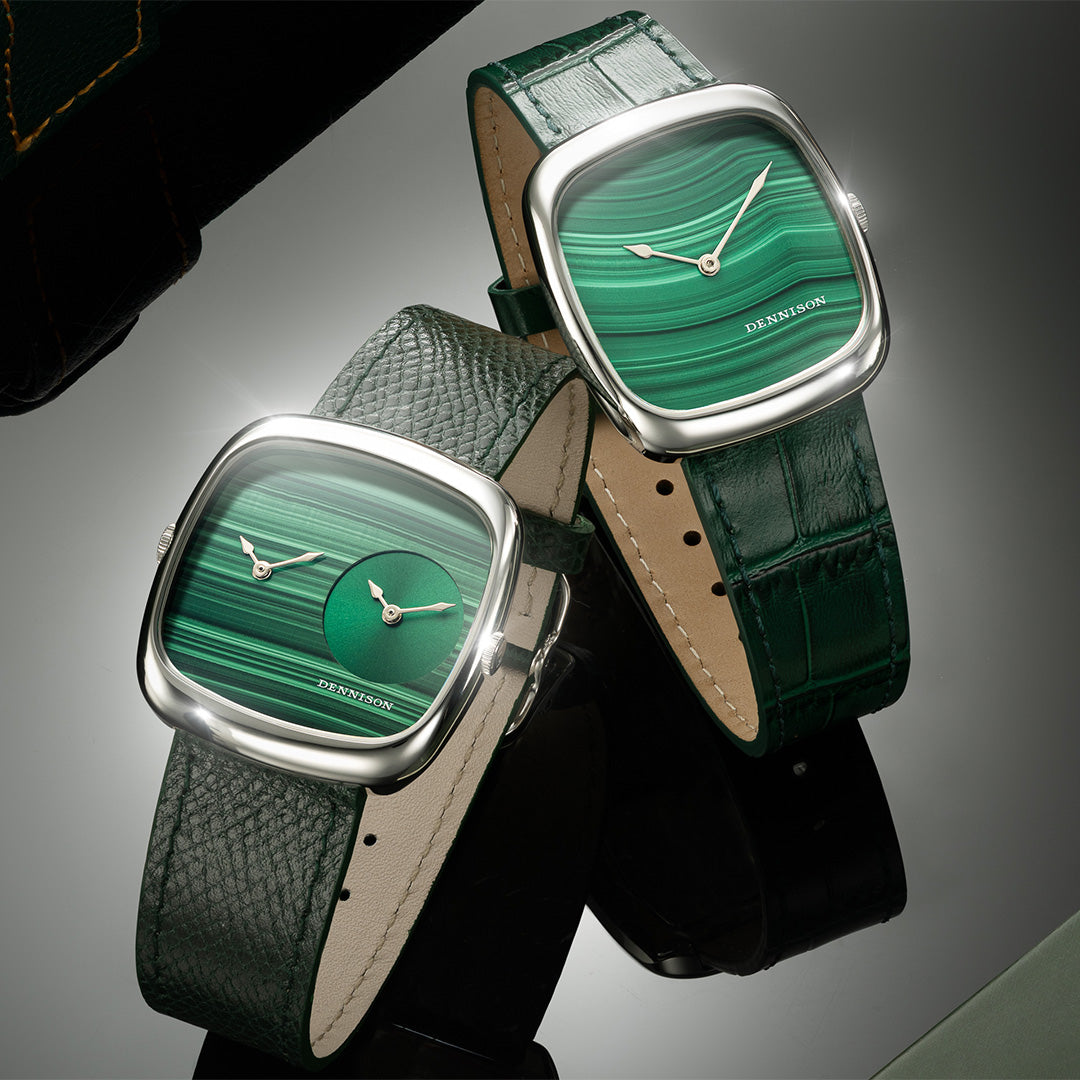 ALD Dual Time - Malachite – Green Sunray In Gold