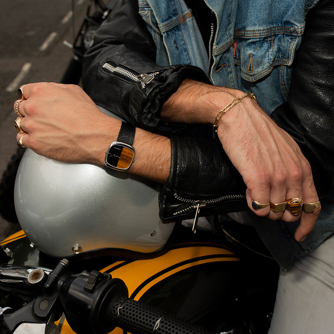 ALD Dual Time - Tiger’s eye–Marble In Gold