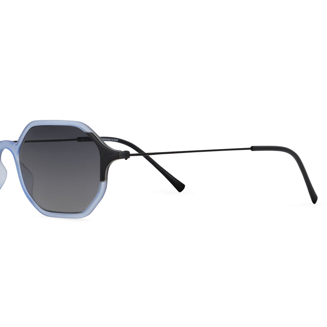 Two-tone Matte Crystal Blue Sunglasses – Octagonal