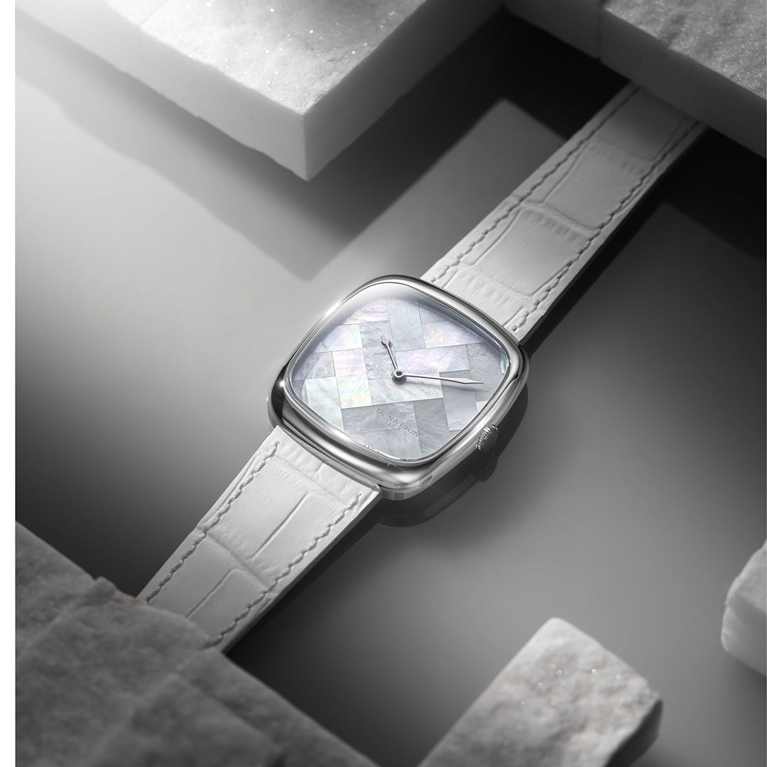 White MOP "Ghost" In Gold