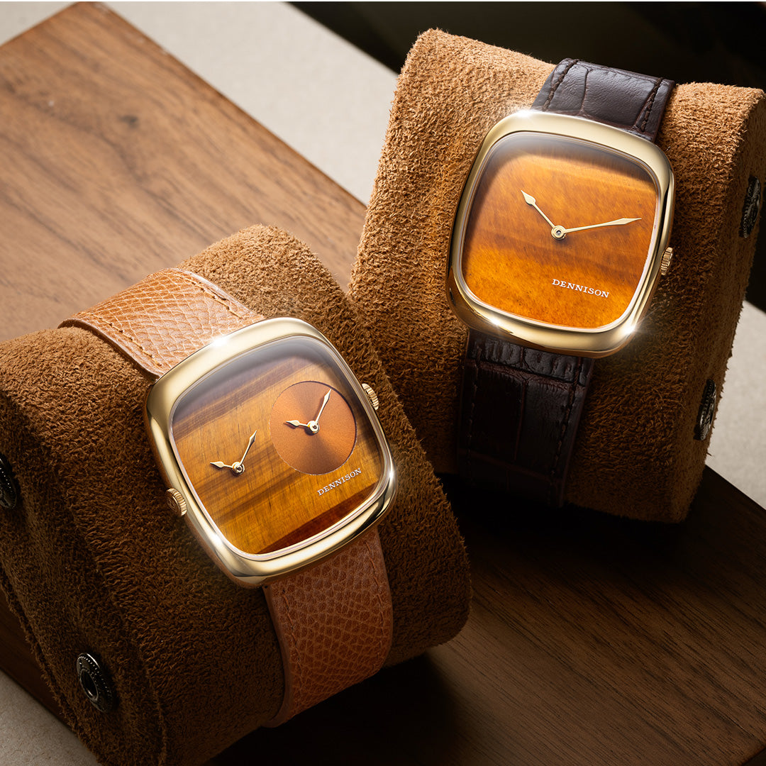 ALD Dual Time – Tiger Eye - Sunray In Gold