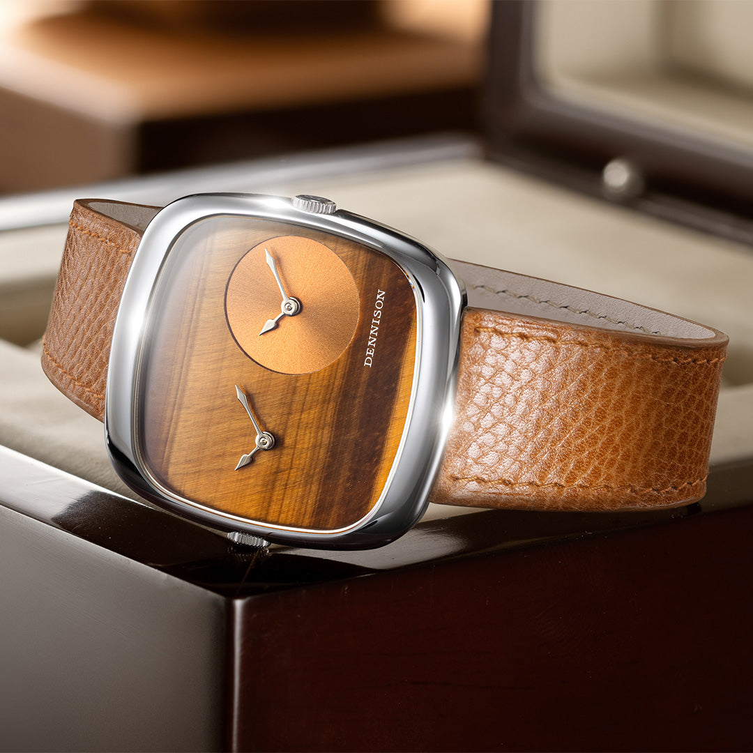 ALD Dual Time – Tiger Eye - Sunray In Gold