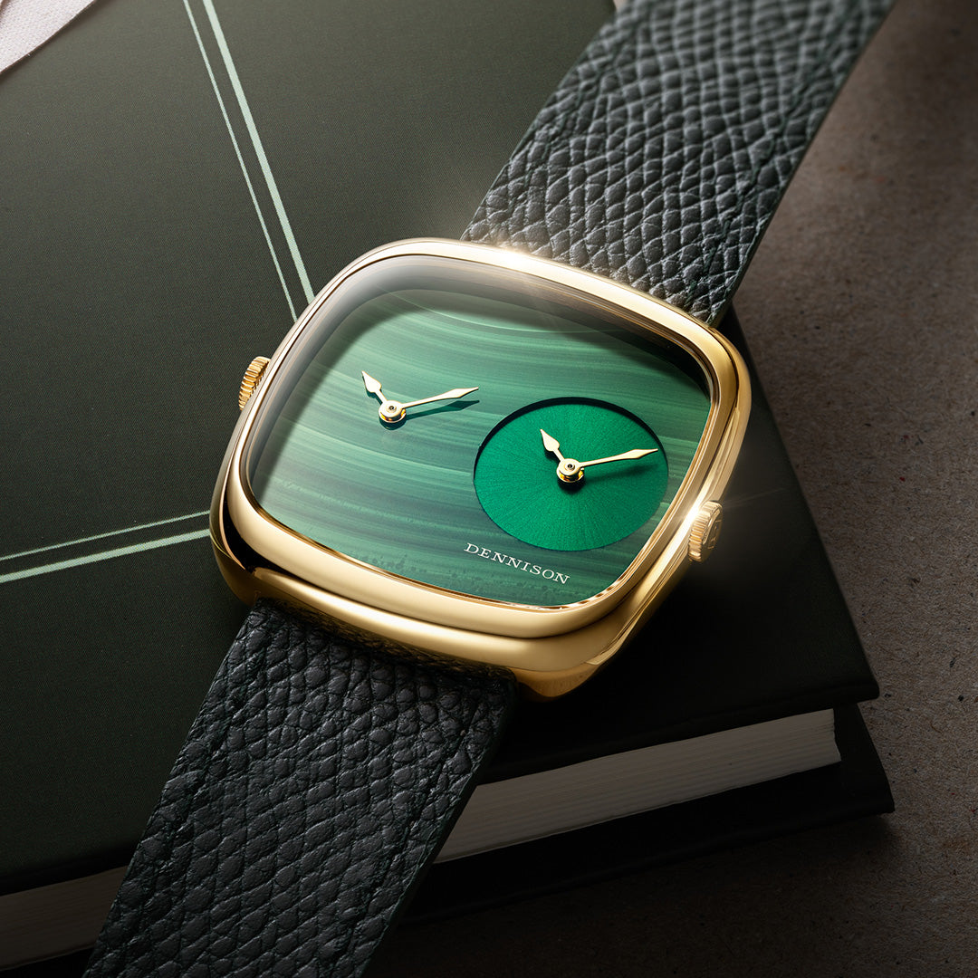 ALD Dual Time - Malachite – Green Sunray In Gold