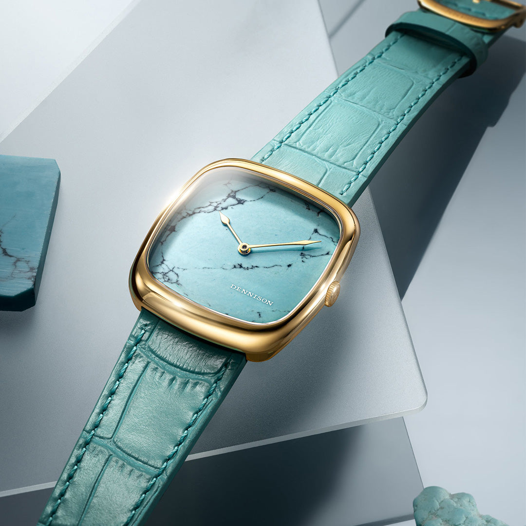 Natural Turquoise Stone In Gold