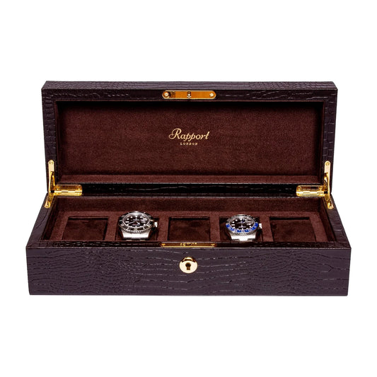 Brompton 5 Watch Collector Box - Brown