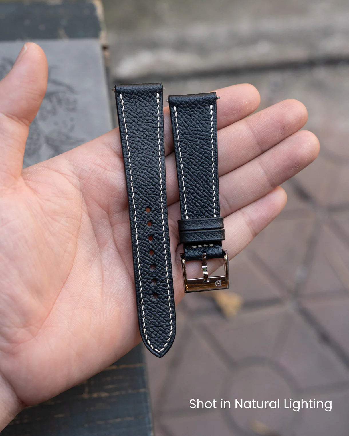 Black Epsom Slim Strap