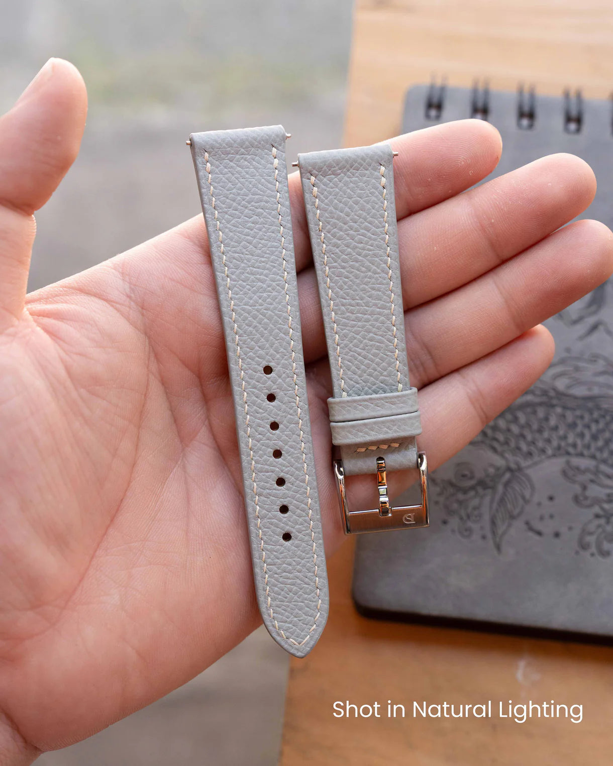 Light Grey Epsom Slim Strap