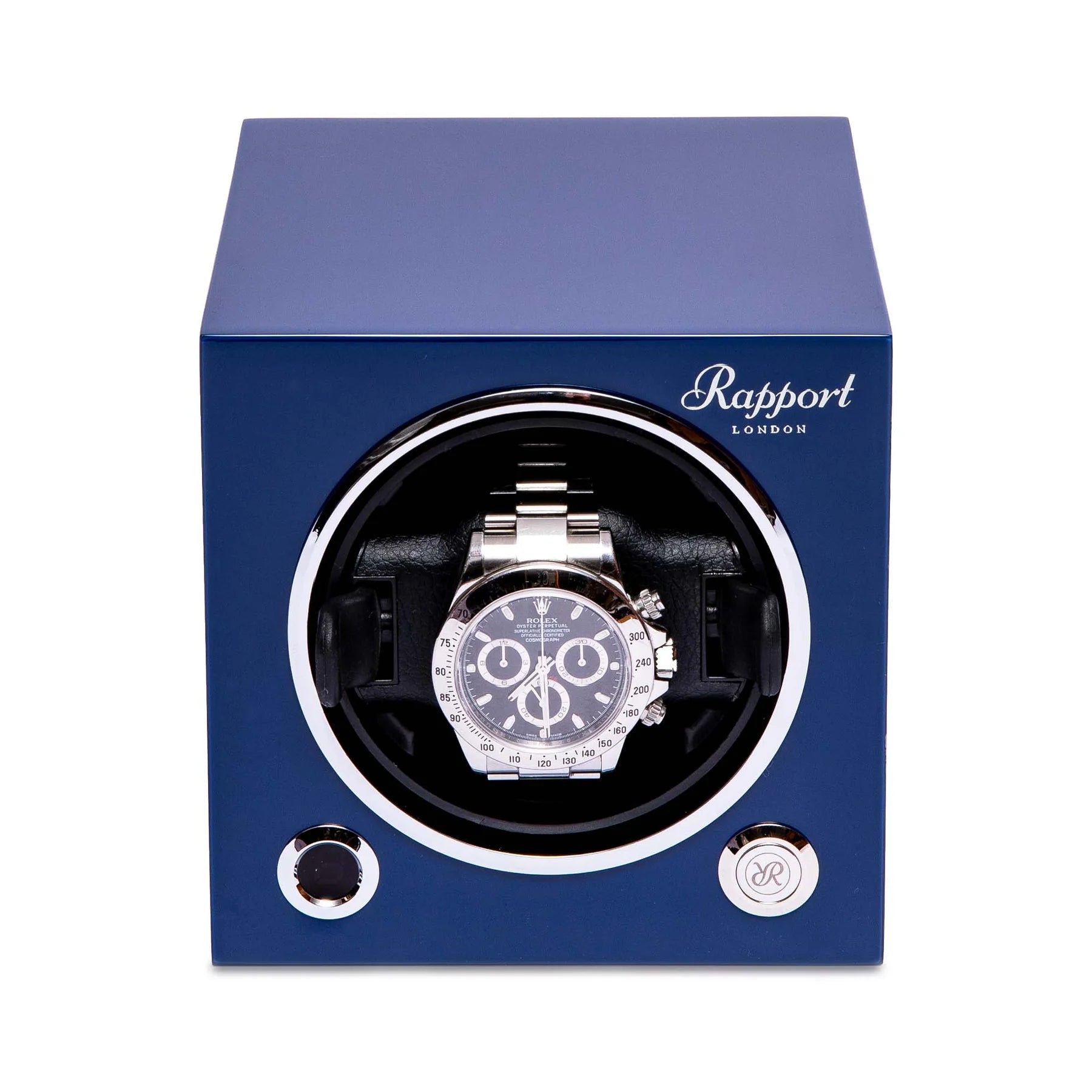 EVO Cube 1 Watch Winder Digital Admiral Blue by Rapport London Time Keeper