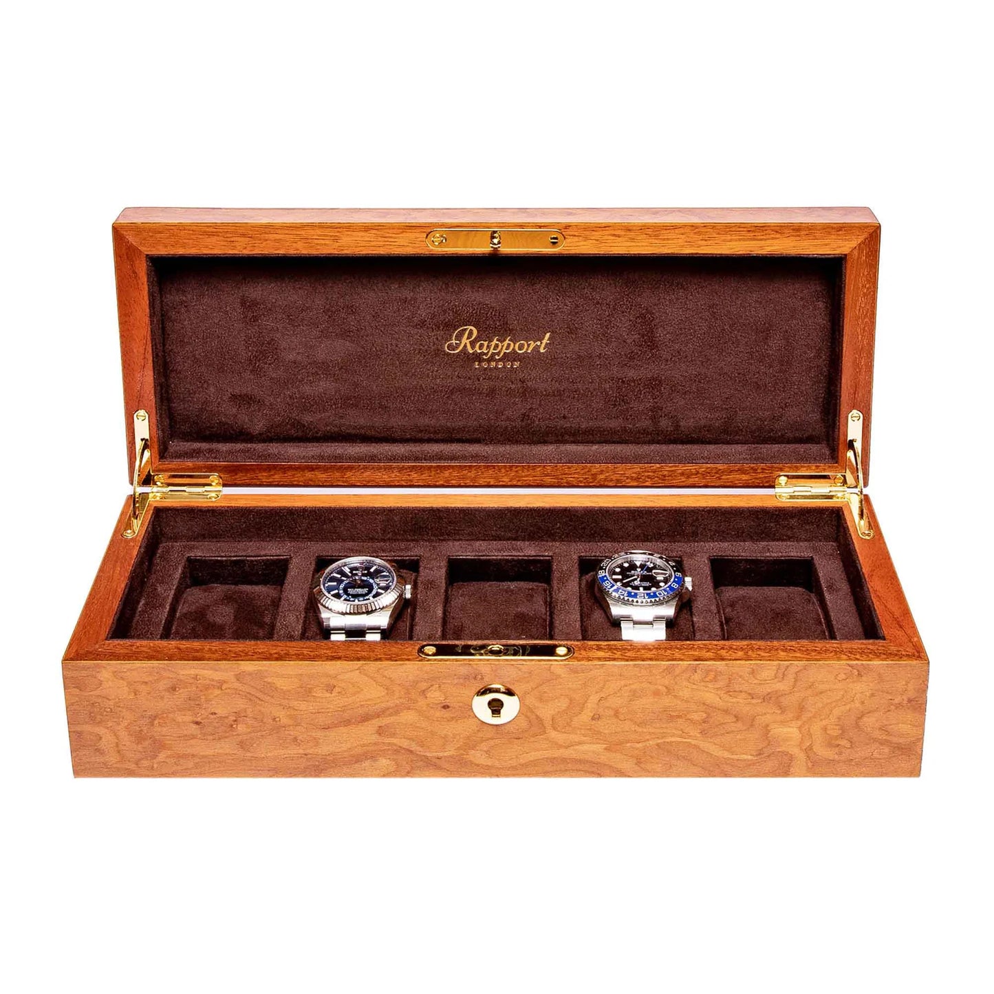 Heritage 5 Watch Collector Box - Burr Walnut