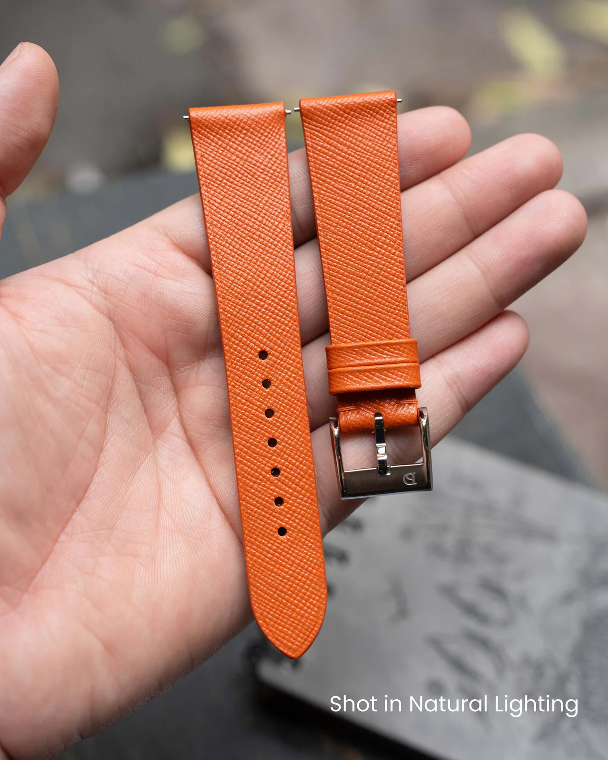 Orange Saffiano Signature Strap