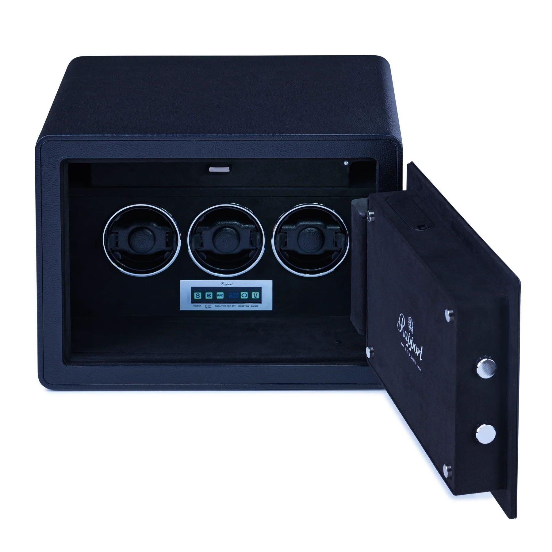 Savoy Watch Winder Safe Black by Rapport London Time Keeper