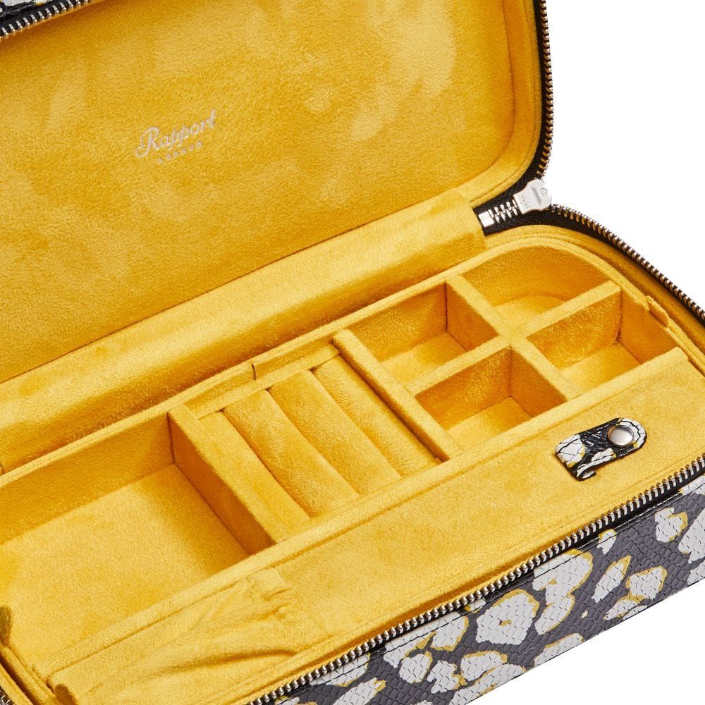Sloane Jewellery Zip Case Rose Textured leather - Yellow