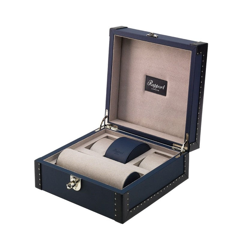Kensington Blue 6 Watch Box by Rapport London | Time Keeper.