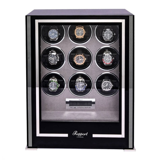 Paramount 9 Watch Winder - Ebony by  Rapport London |  Time Keeper.