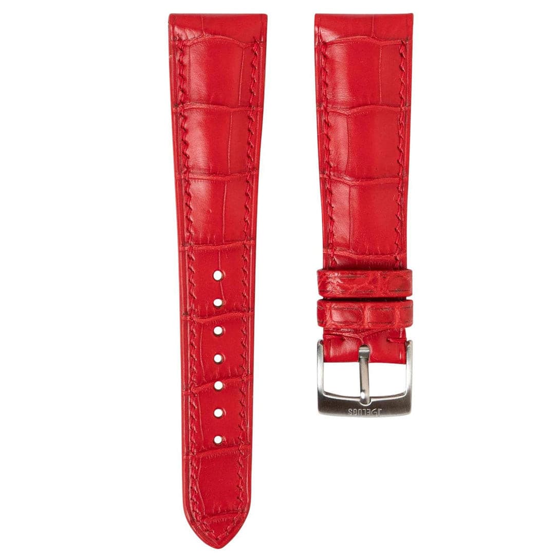 Matte Red Alligator by Delugs Straps | Time Keeper.