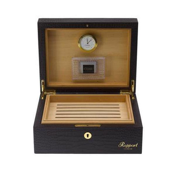 Brompton Cigar Leather Humidor - Brown by Cigar Accessories | Time Keeper.