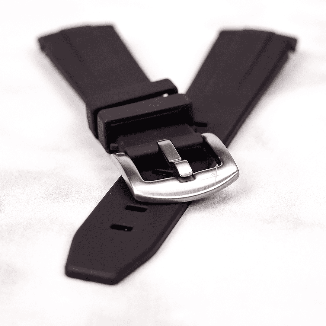 21mm Black - Curved Rubber by Time Keeper | Time Keeper.