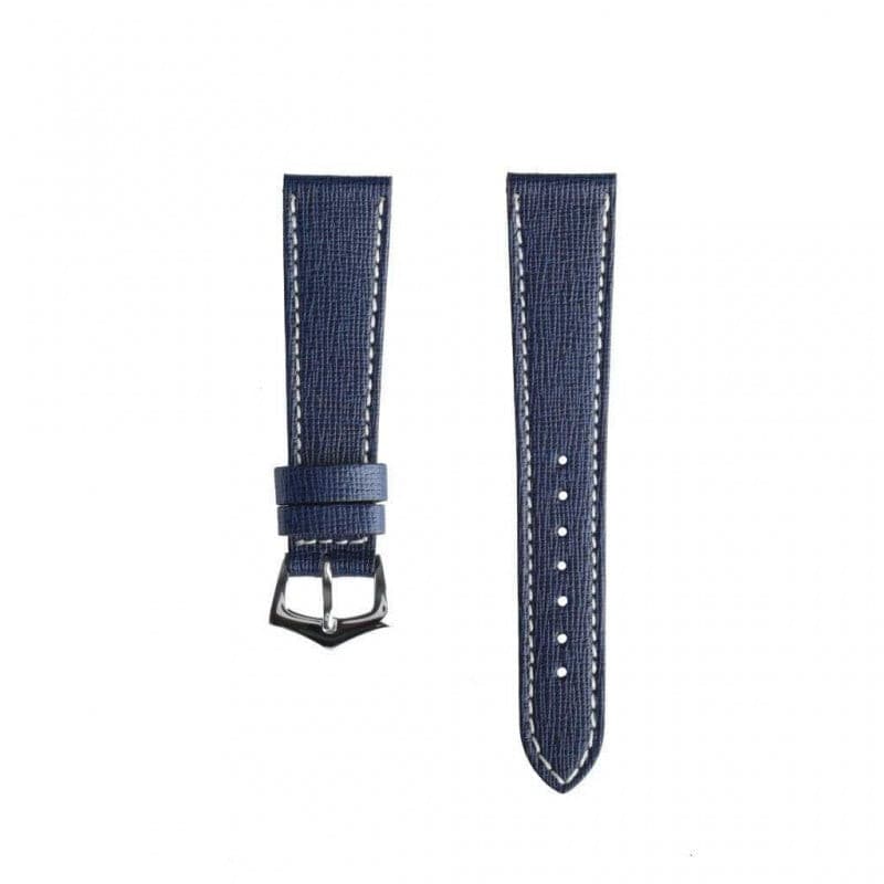 Navy Blu Saffiano Leather by Milano Straps | Time Keeper.