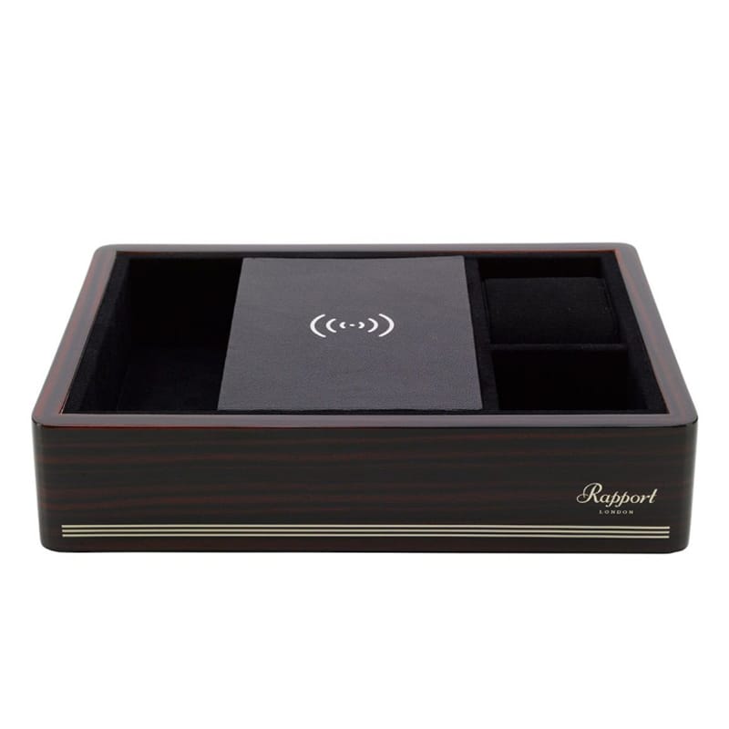 Formula Wireless Charging Tray Macassar by Rapport London | Time Keeper.
