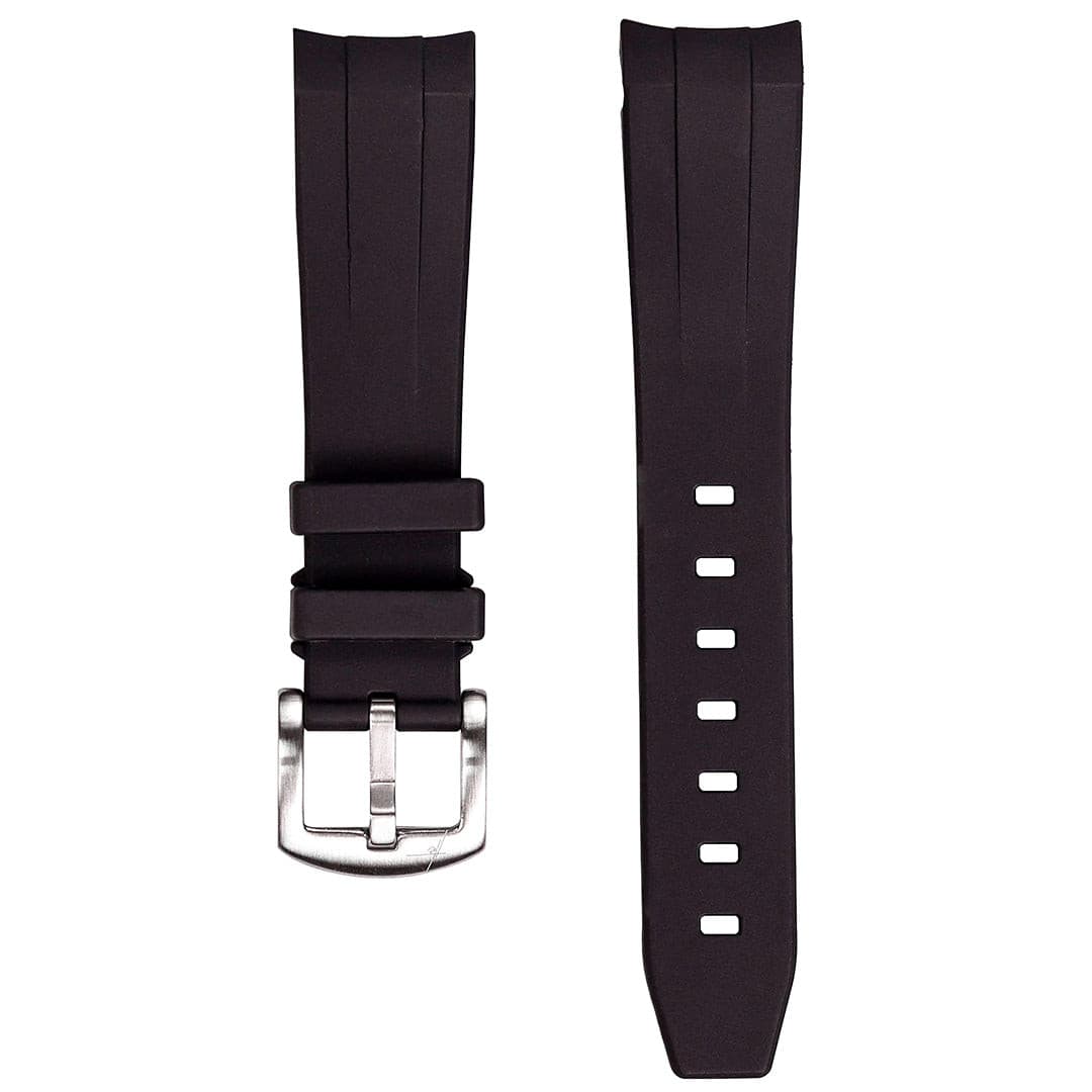 21mm Black - Curved Rubber by Time Keeper | Time Keeper.