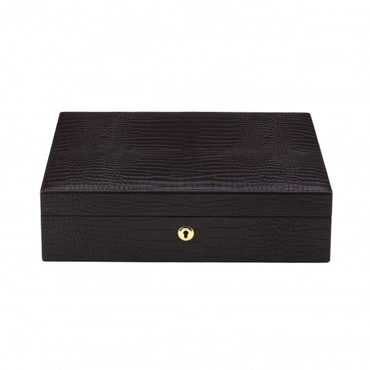 Brompton Brown Leather 10 Watch Collector Box by  Rapport London |  Time Keeper.
