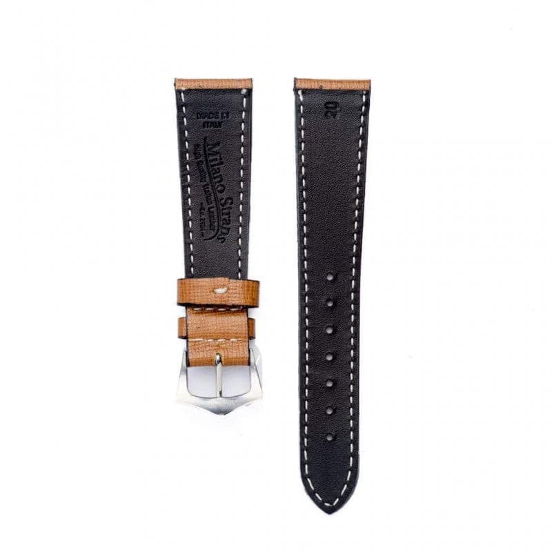 Brown Saffiano Leather by Milano Straps | Time Keeper.