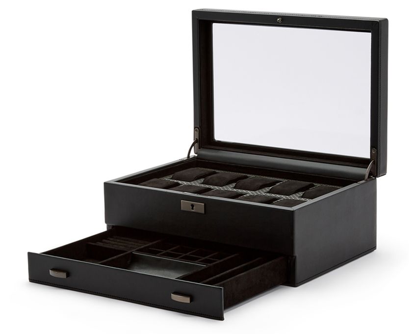 Axis 10pc Watch Box with Storage by Wolf | Time Keeper.