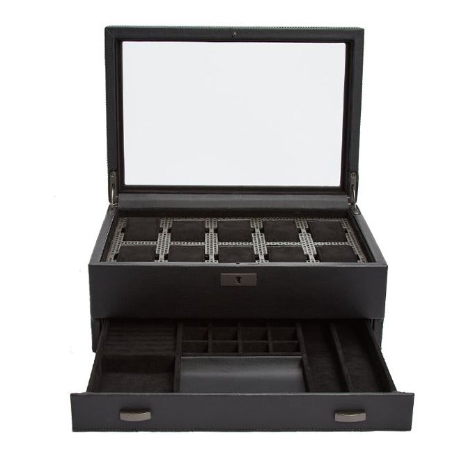 Axis 10pc Watch Box with Storage by Wolf | Time Keeper.