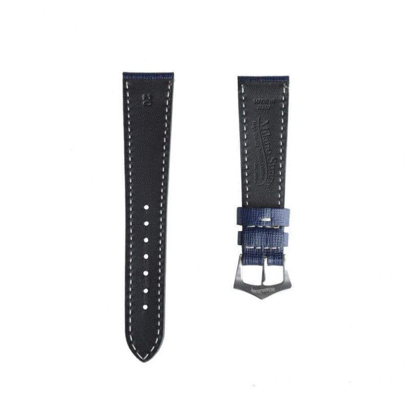 Navy Blu Saffiano Leather by Milano Straps | Time Keeper.