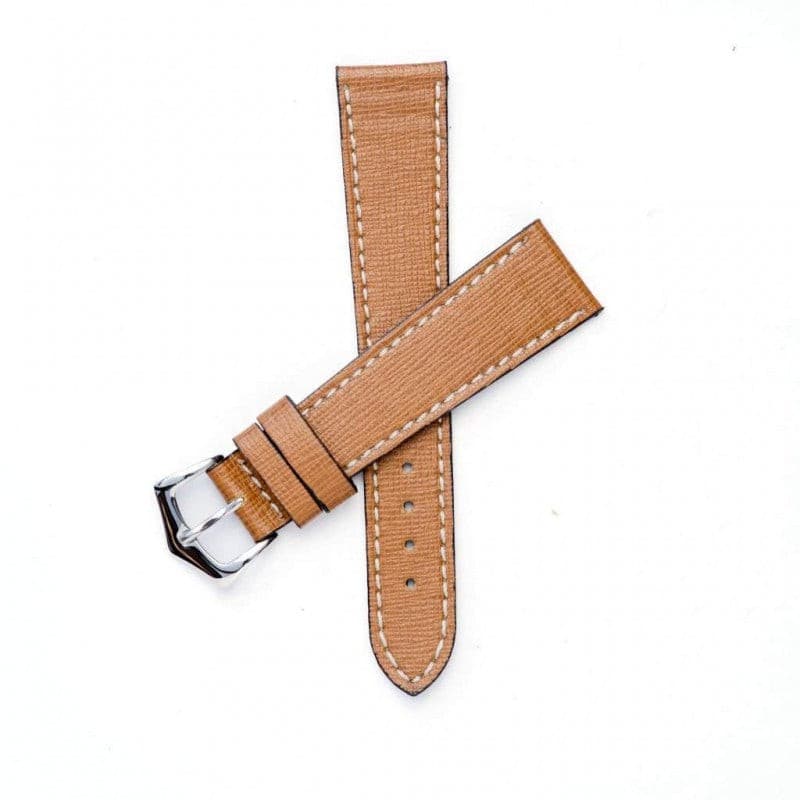 Brown Saffiano Leather by Milano Straps | Time Keeper.