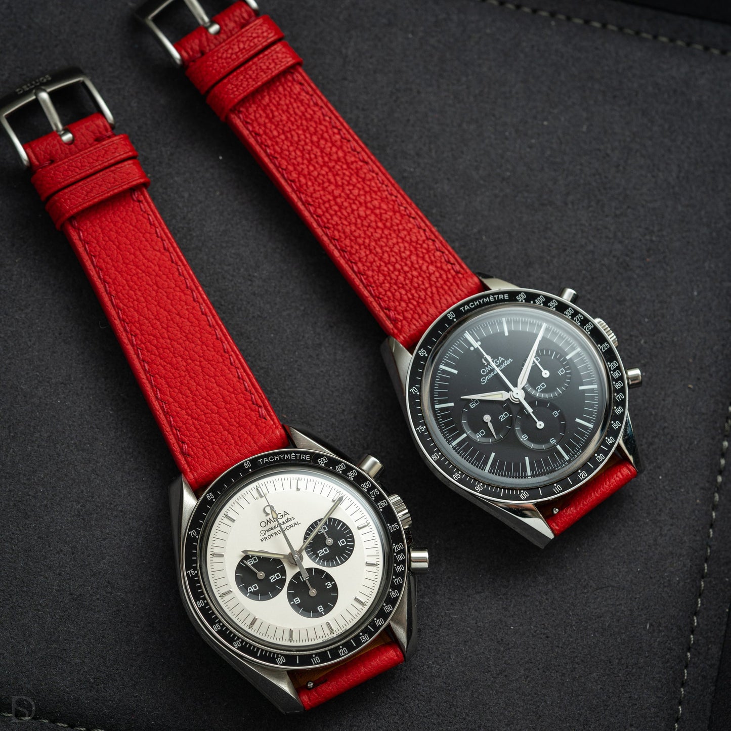Red Chevre Slim by Delugs Straps | Time Keeper.