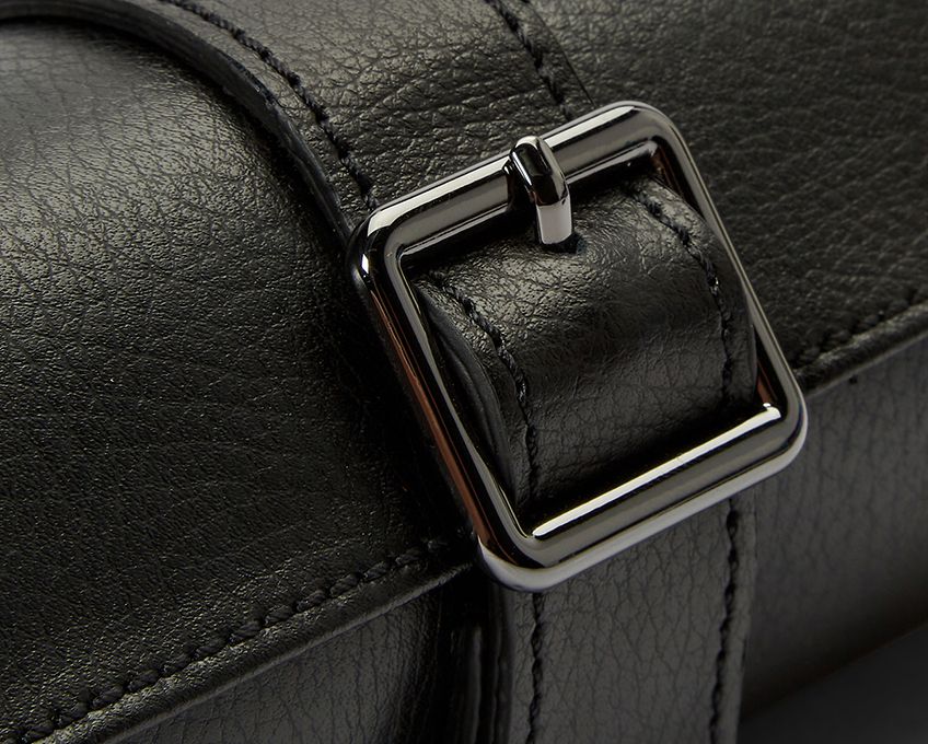 British Racing Triple Watch Roll - Black by Wolf | Time Keeper.