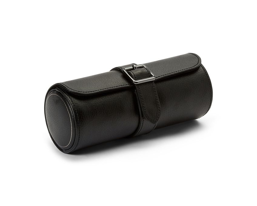 British Racing Triple Watch Roll - Black by Wolf | Time Keeper.